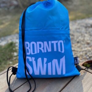 Sportovní stahovací vak BornToSwim® Swimbag - Modro/bílá